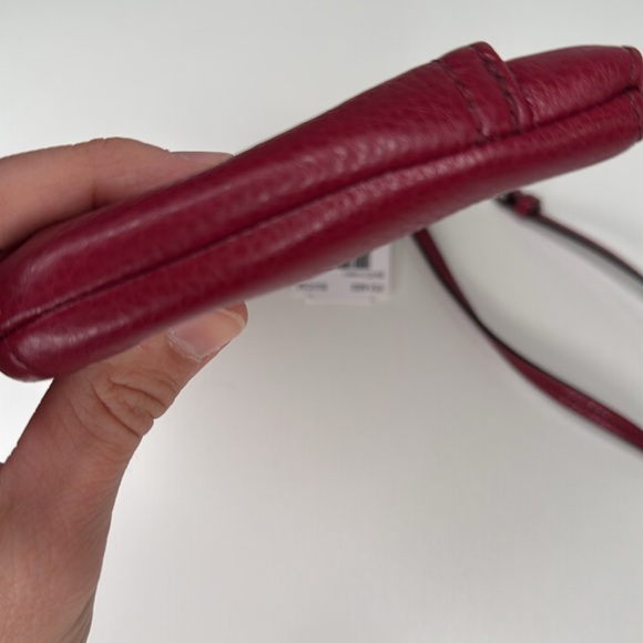 Coach pebbled leather medium wristlet crimson nwt prk lth F51683 NEW - Picture 8 of 15